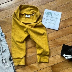 Mini+Moon slim fit mustard leggings, 3-6 months